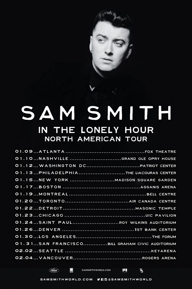Sam Smith 2015 Tour