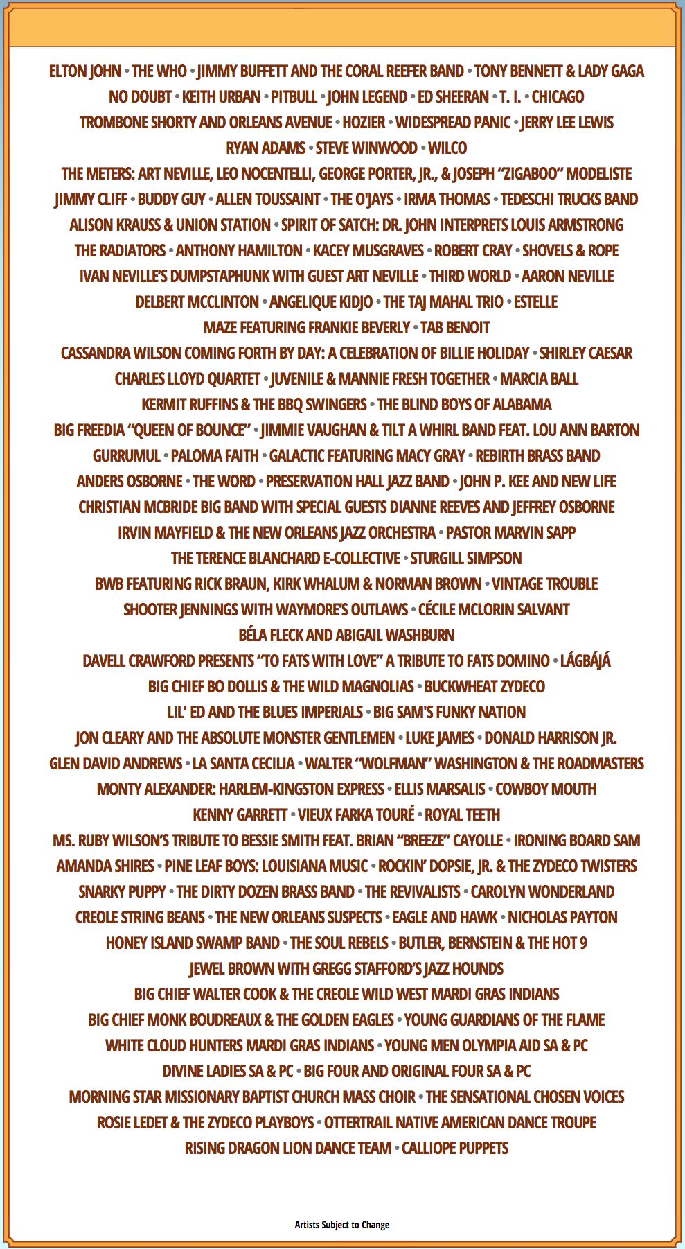 NOLA Jazz Fest 2015