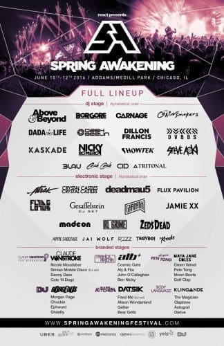 Spring Awakening 2016 Lineup